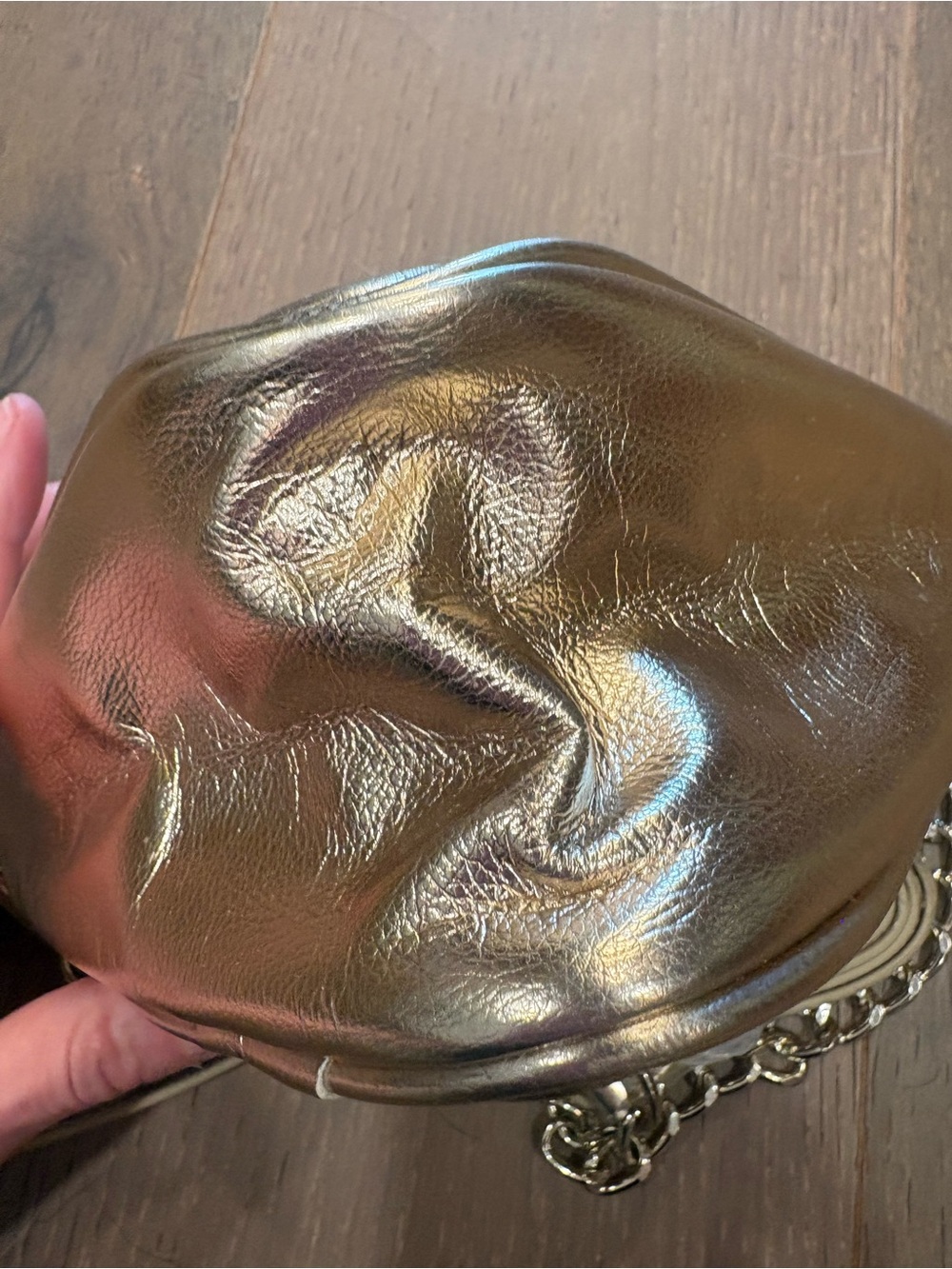 Wild Fable $15 NWOT Metallic Gold Triangle Crossbody Bag - Picture 7 of 9